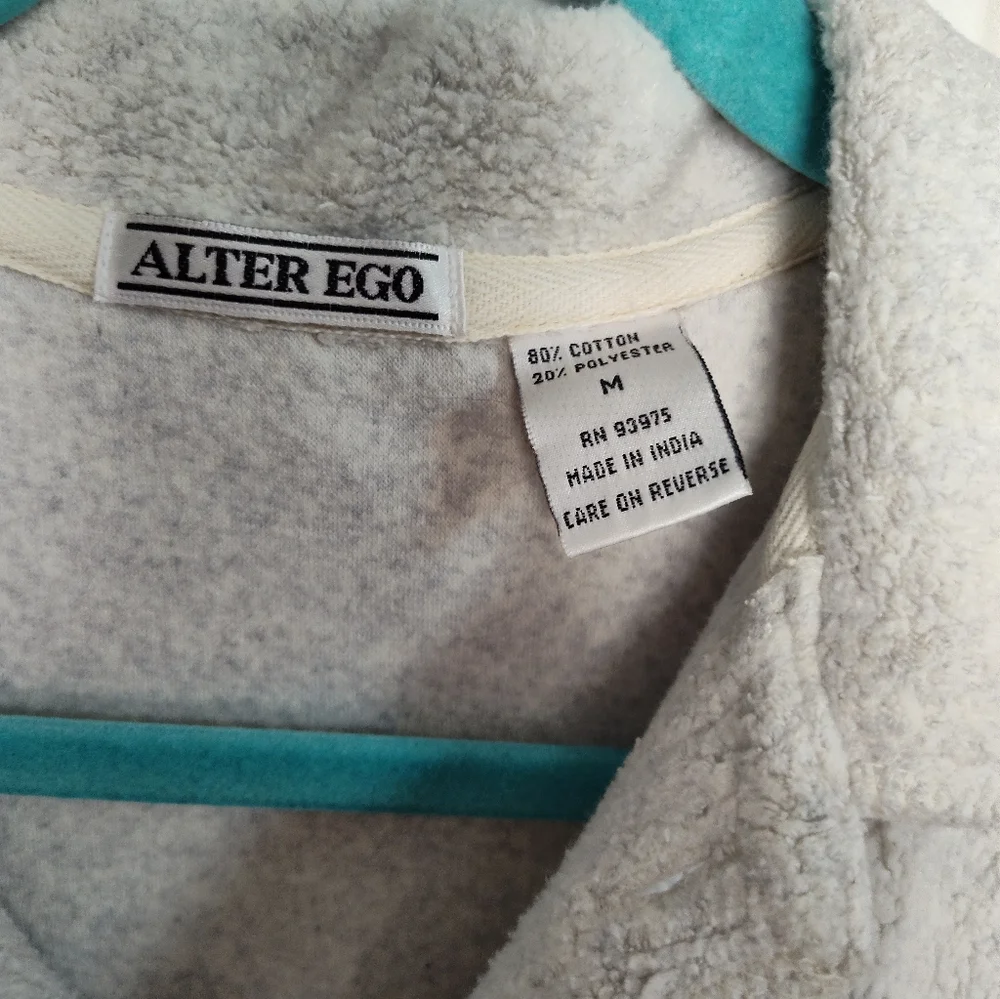 Alter Ego Men's Fleece Button Up Shirt Jacket Sz Med Runs Large Warm Cozy EUC